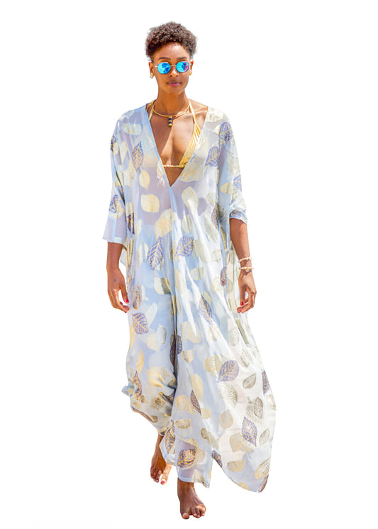 Grey Pearl Kaftan Set