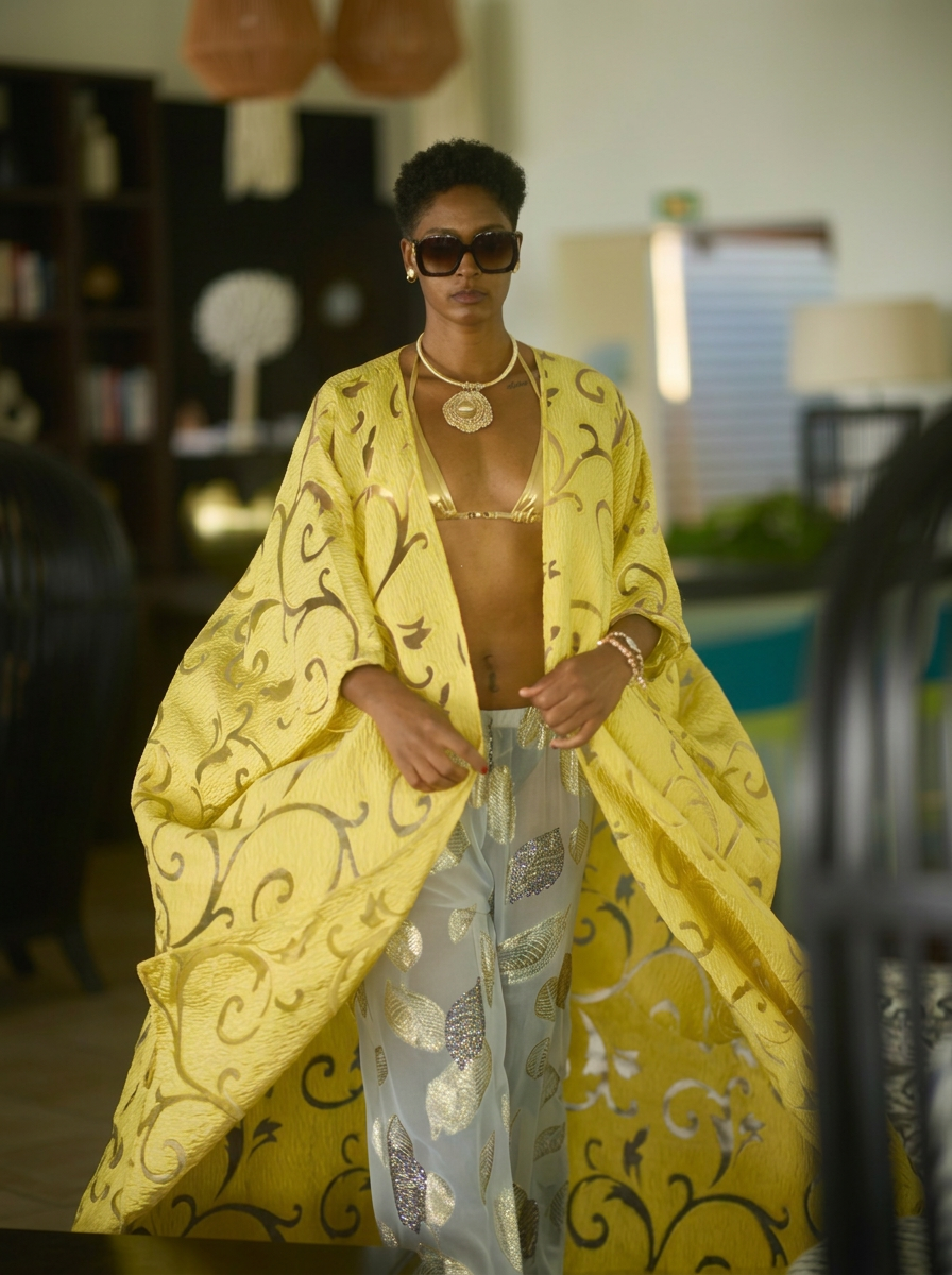 Yellow Brocade Coat